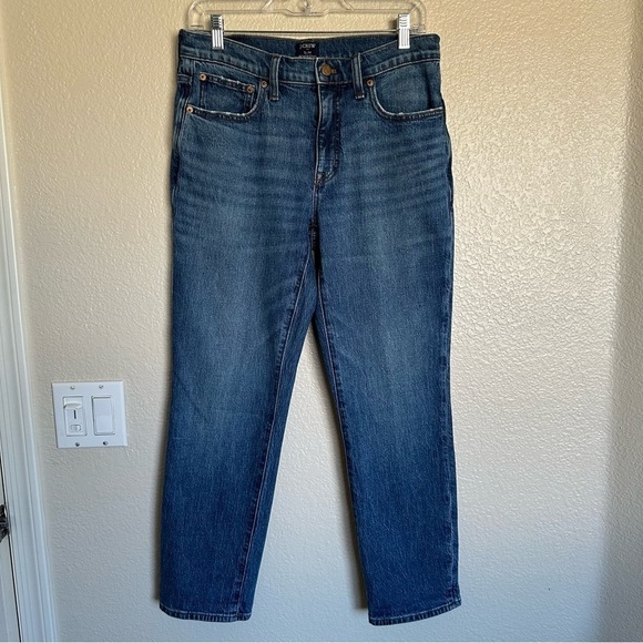 J. Crew Mid-Rise Denim Slim Distressed Boyfriend Blue Jeans J Crew Size 27 - Picture 3 of 13